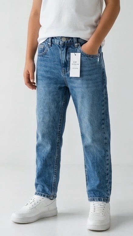 Olive + Fig Mid Blue Slim Jeans