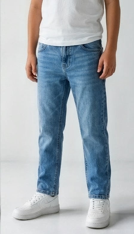 Olive + Fig Light Blue Relaxed Fit Jeans