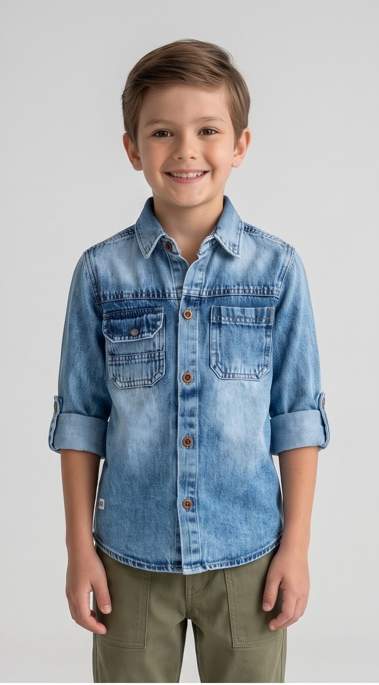 Rock N Ride Light Wash Denim Shirt