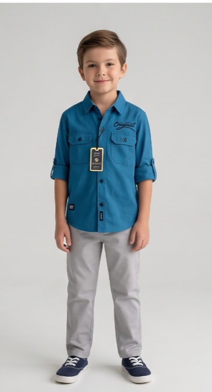 Original Cargo Shirt — Teal Blue