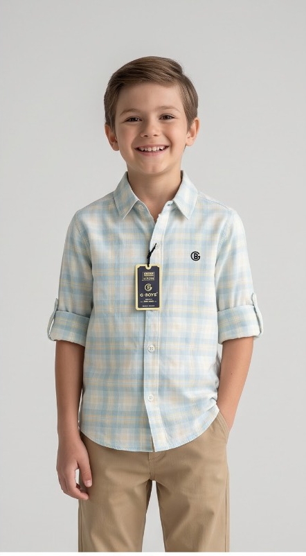 G-Boys Pastel Sky Check Shirt