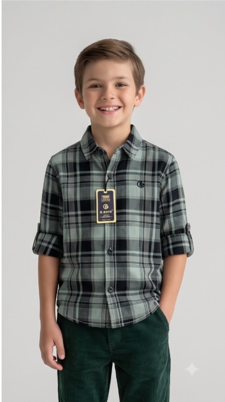 G-Boys Forest Green Tartan Shirt