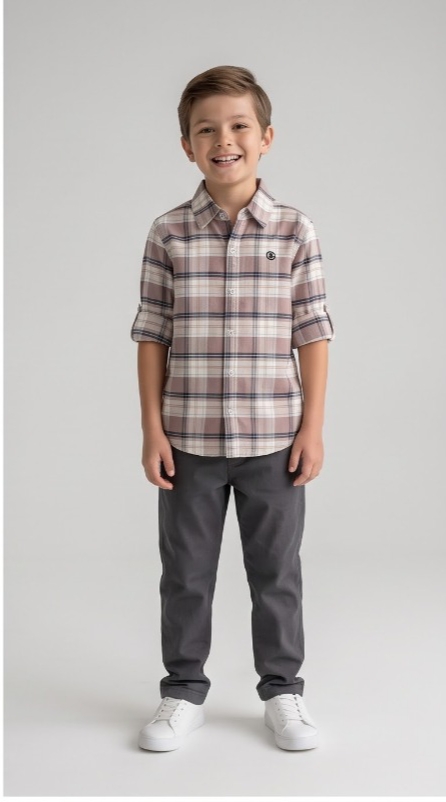 G-Boys Rose Check Shirt