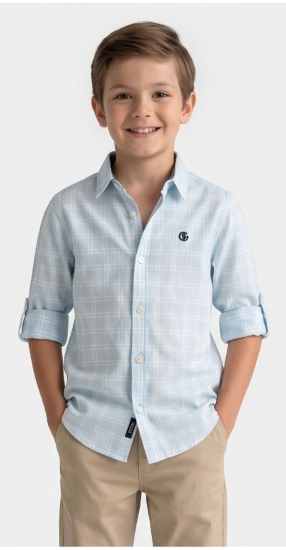 G-Boys Ice Blue Check Shirt