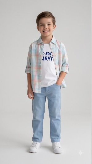 G-Boys Army Pastel Madras Shirt + Tee — image 2