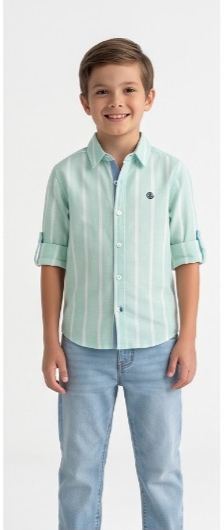 Mint Green White Stripe Shirt