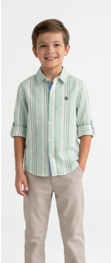 Mint Deep Green Stripe Shirt