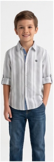 White Grey Stripe Shirt