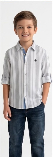 White Grey Stripe Shirt — image 2