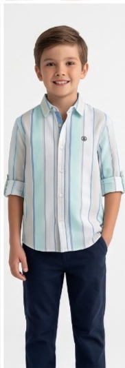 Pastel Aqua Multistripe Shirt
