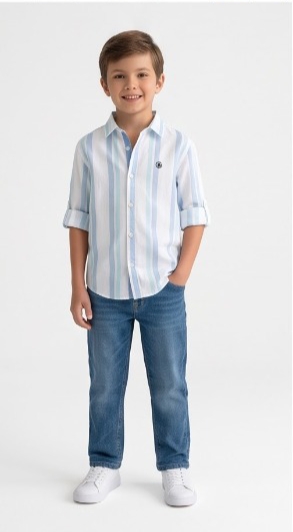 Blue Wide Stripe Shirt