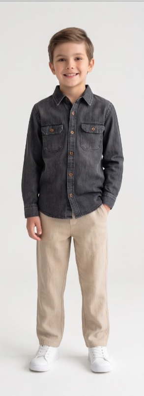 Charcoal Grey Denim Shirt — image 2