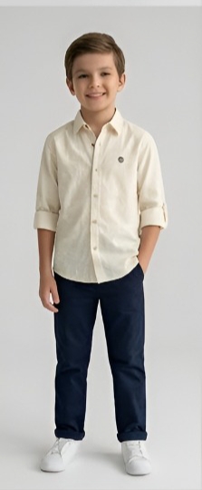 Tonal Leaf Print Shirt — Ivory