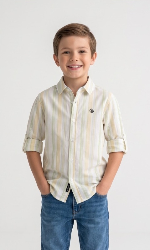 Yellow Lime Stripe Shirt — image 2