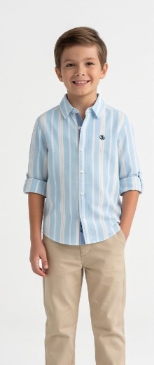 Light Blue White Stripe Shirt — image 2