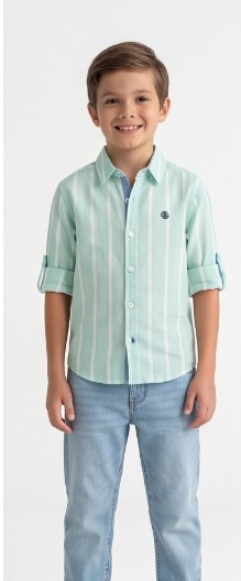 Mint Green White Stripe Shirt — image 4