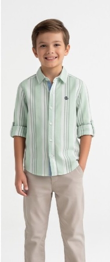 Mint Deep Green Stripe Shirt — image 2