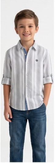 White Grey Stripe Shirt — image 4