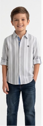 White Grey Stripe Shirt — image 5
