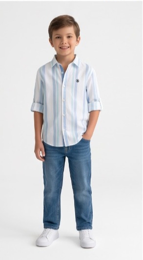 Light Blue White Stripe Shirt — image 3