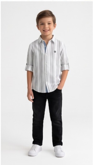 White Grey Stripe Shirt — image 6