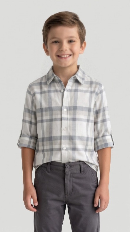 G-Boys Classic White Check Shirt — image 2
