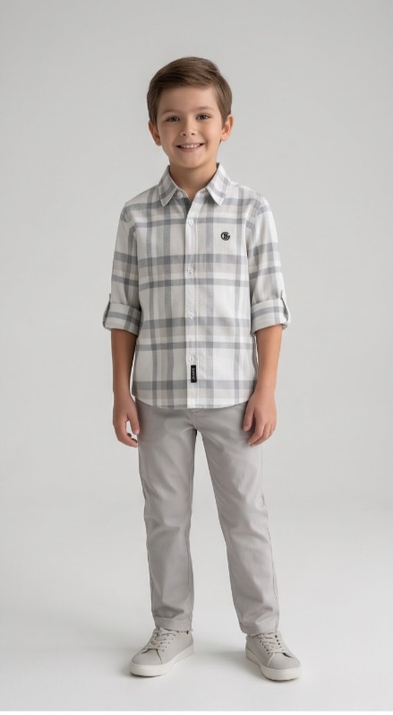 G-Boys Classic White Check Shirt — image 3
