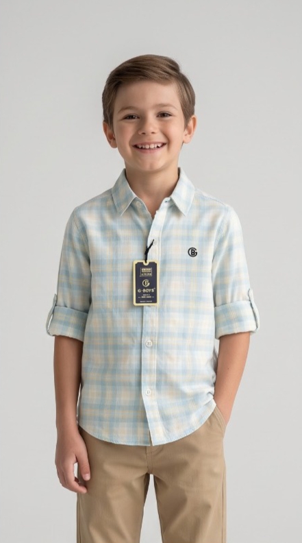 G-Boys Pastel Sky Check Shirt — image 2
