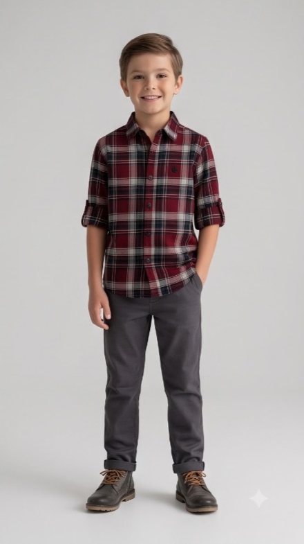G-Boys Crimson Tartan Shirt