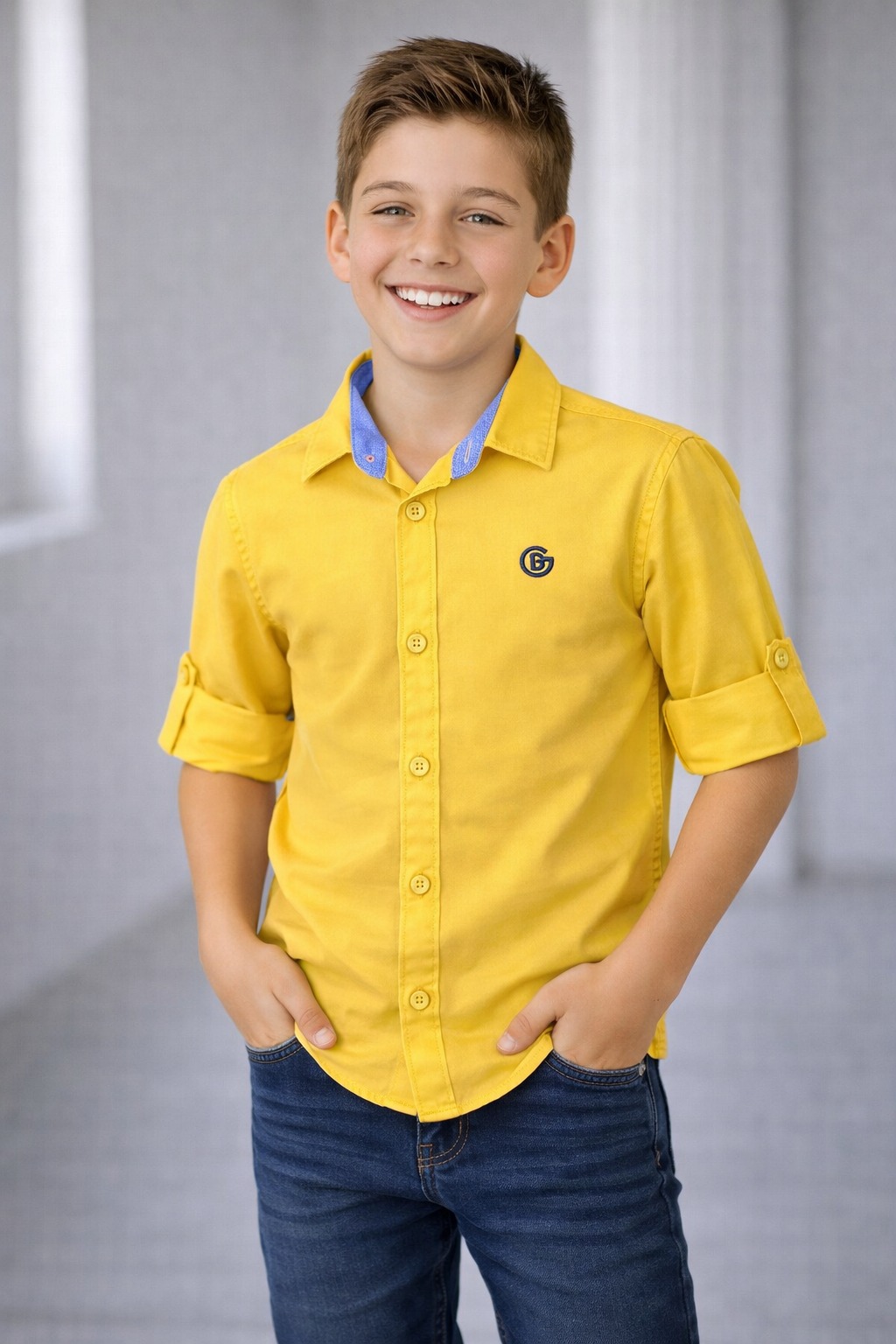 G-Boys Yellow Solid Shirt