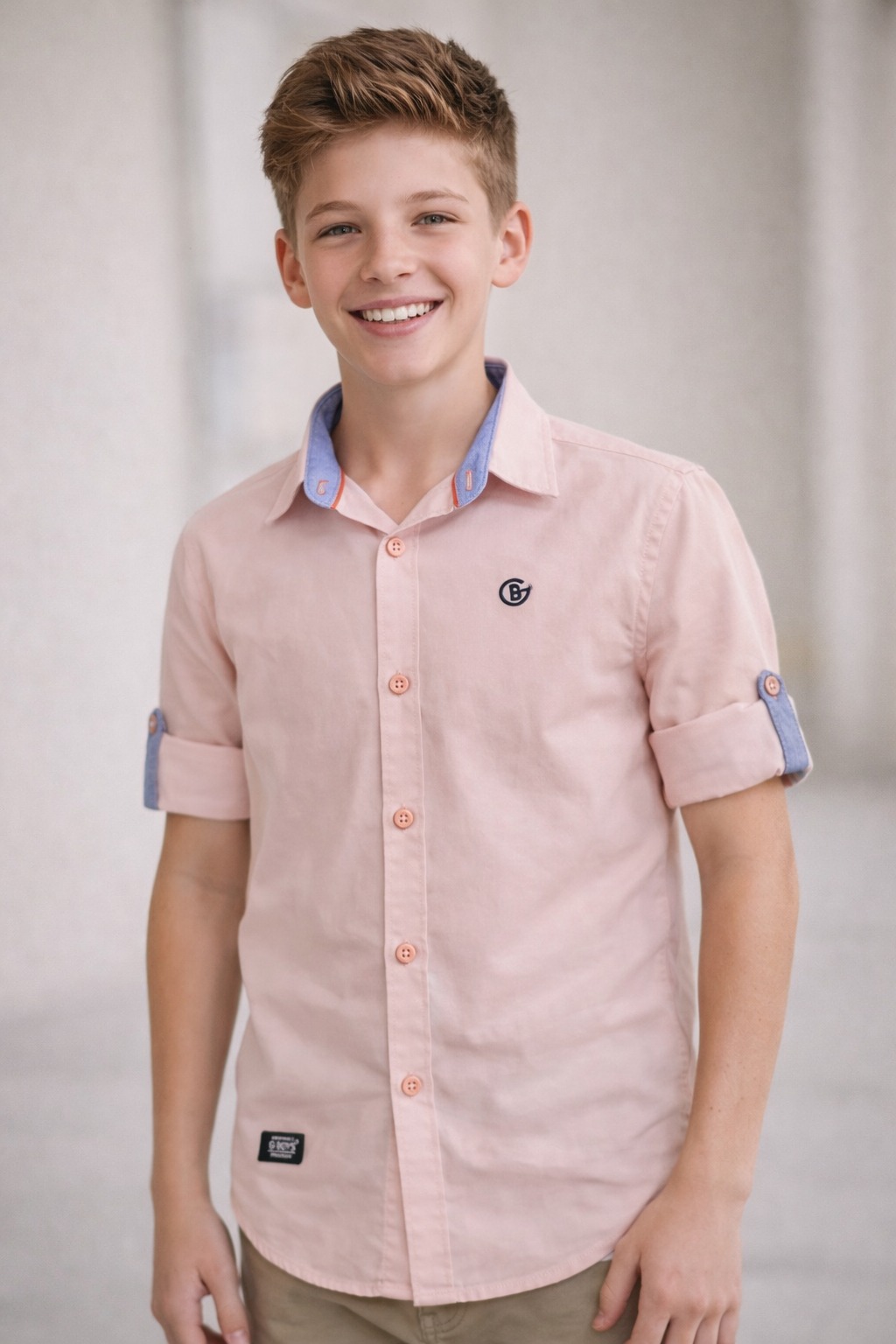 G-Boys Blush Pink Linen Shirt