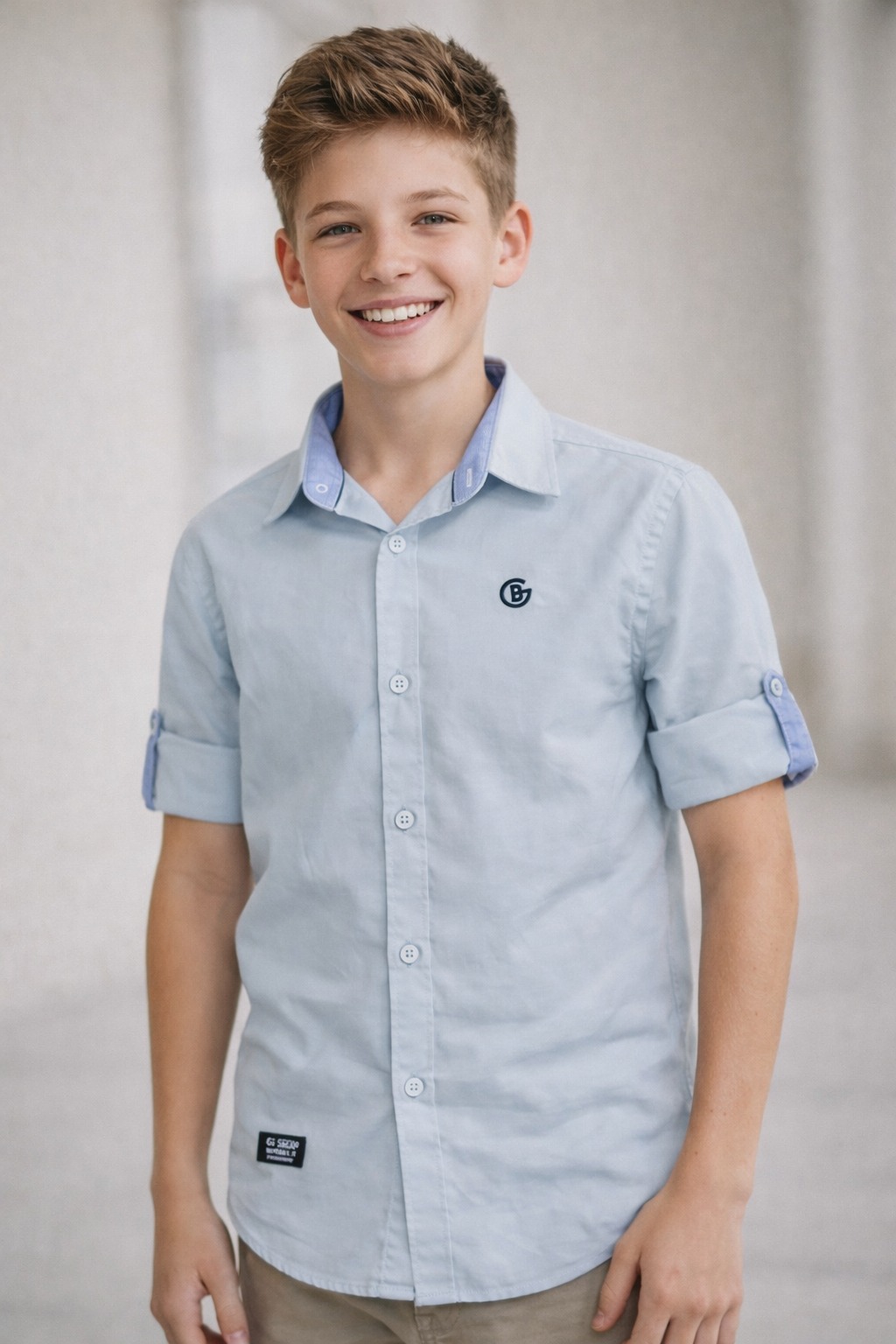 G-Boys Sky Blue Linen Shirt