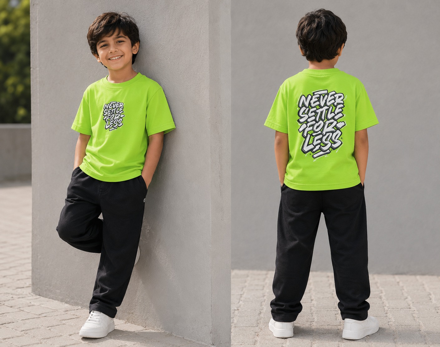Never Settle For Less Print T-Shirt