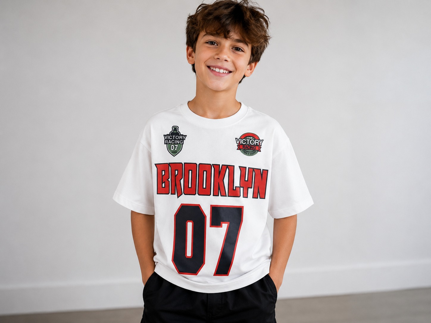 Brooklyn Victory Racing 07 Downshoulder T-Shirt — White