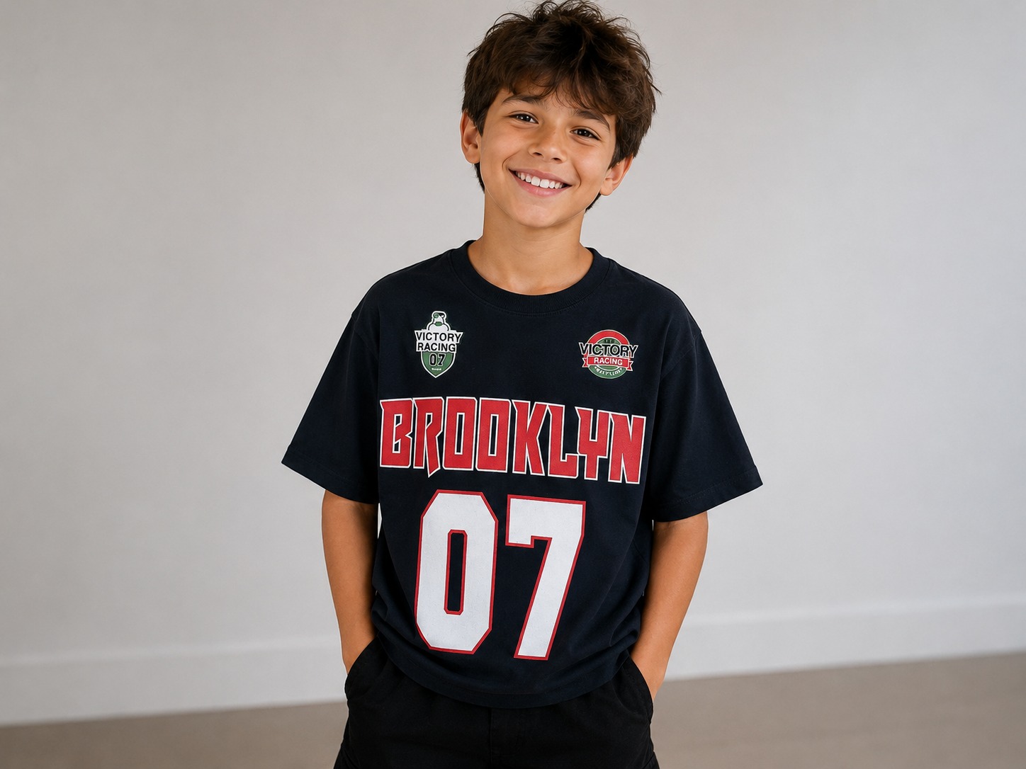 Brooklyn Victory Racing 07 Downshoulder T-Shirt — Navy — image 2