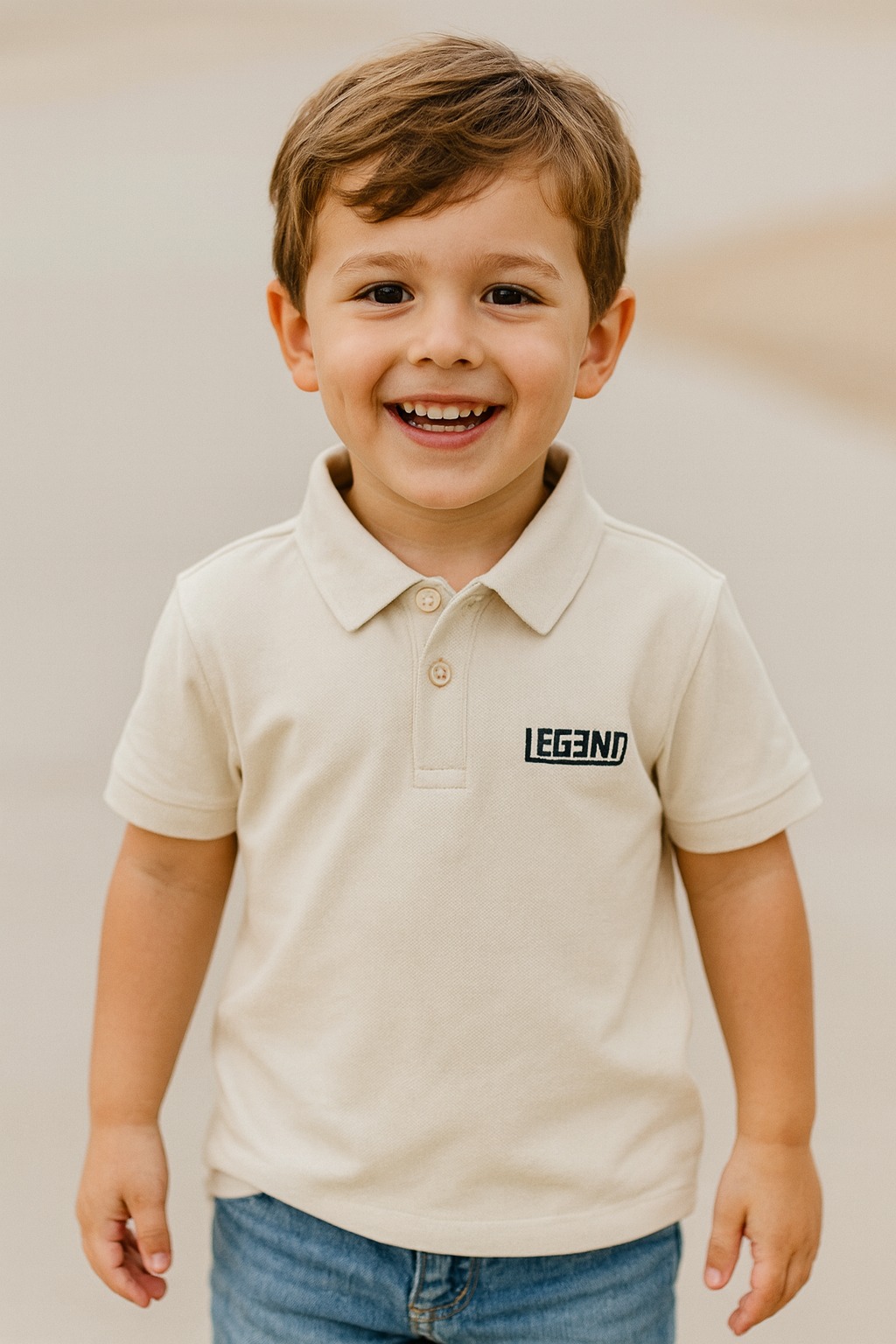 Legend Polo T-Shirt — Sand Beige