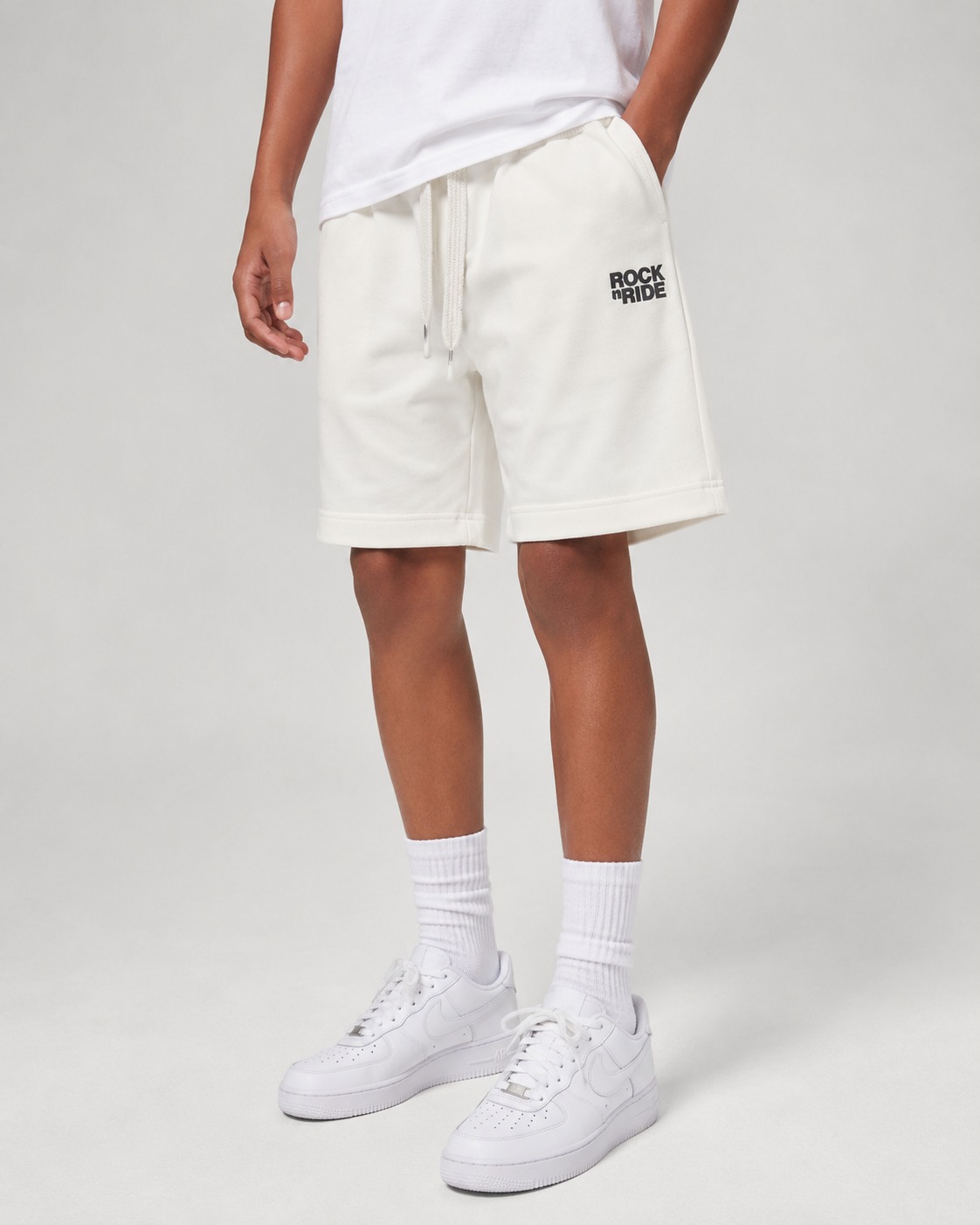 Rock N Ride Logo Shorts — Off-White | 1–3 Years
