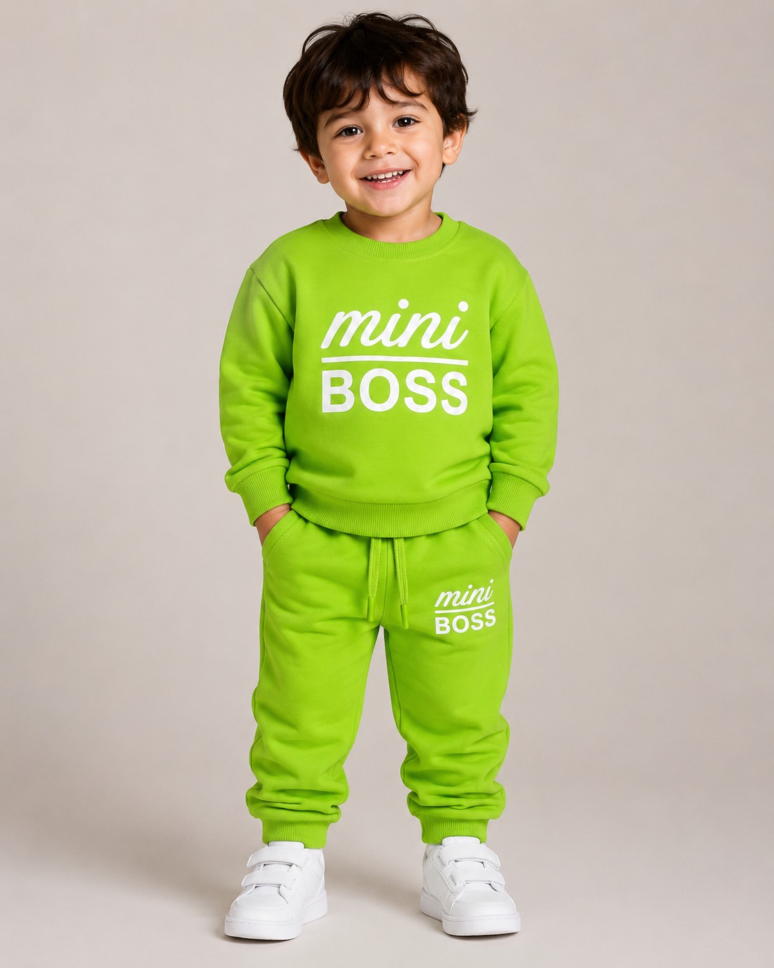 Mini Boss Co-ord Set — Lime Green