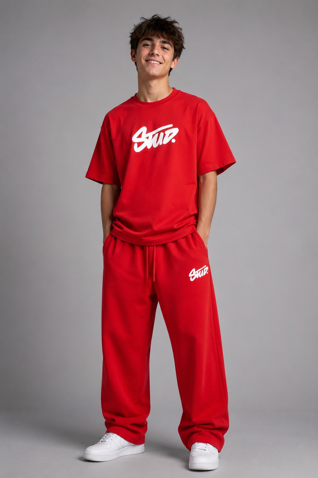 Stud Co-ord Set — Red