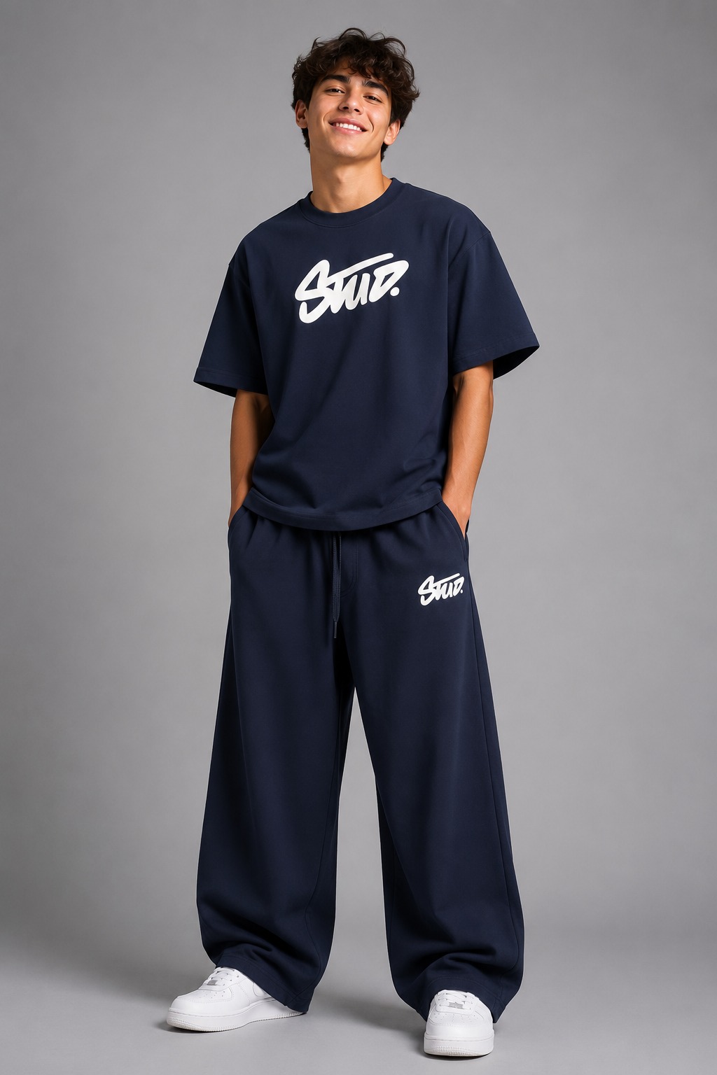 Stud Co-ord Set — Navy