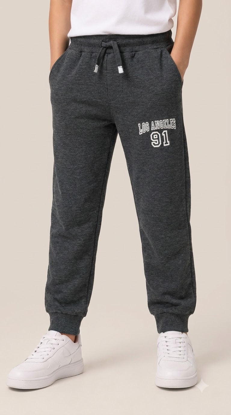 Track Pant With Rib — Charcoal Los Angeles