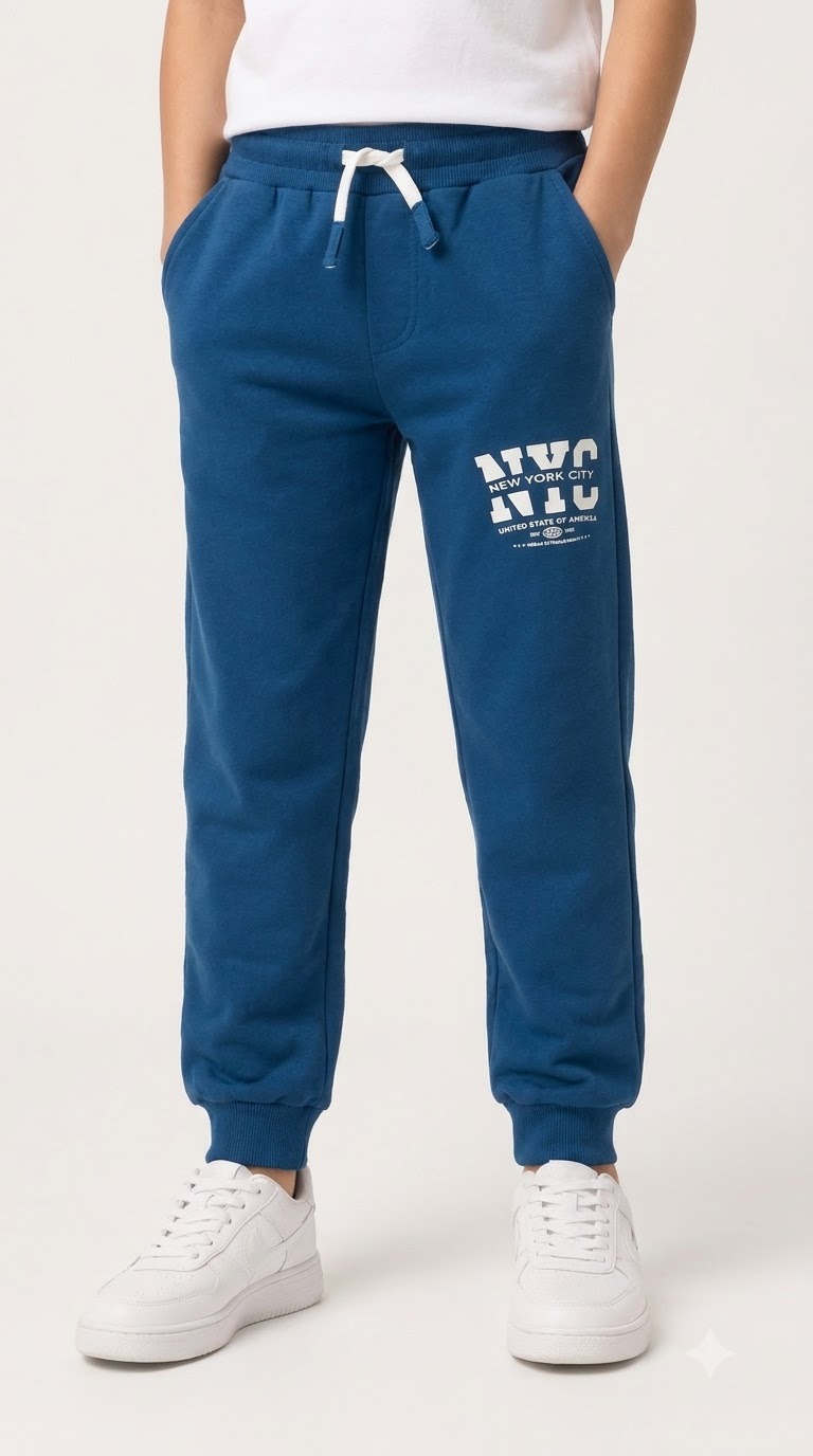 Track Pant With Rib — Steel Blue NYC