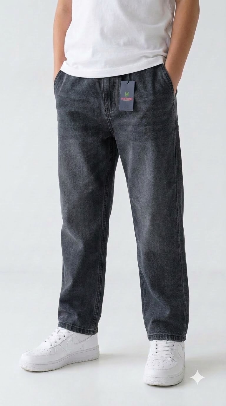 Dark Grey Loose Fit Baggy Jeans
