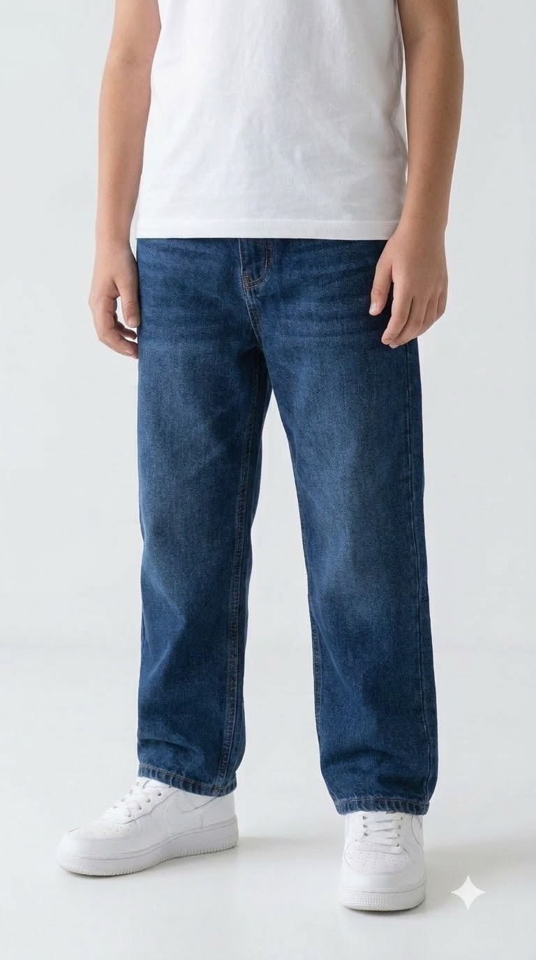 Dark Indigo Loose Fit Baggy Jeans — image 5