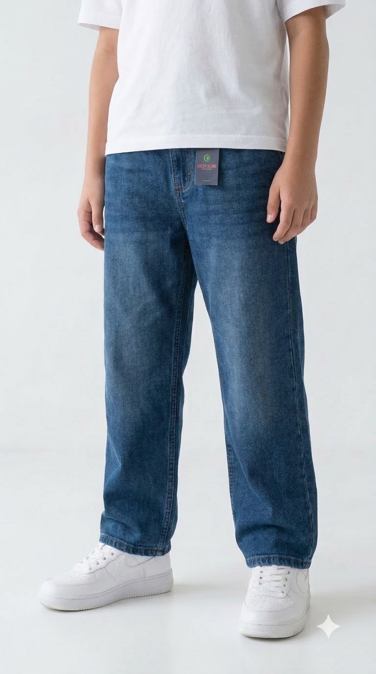 Dark Indigo Loose Fit Baggy Jeans — image 4