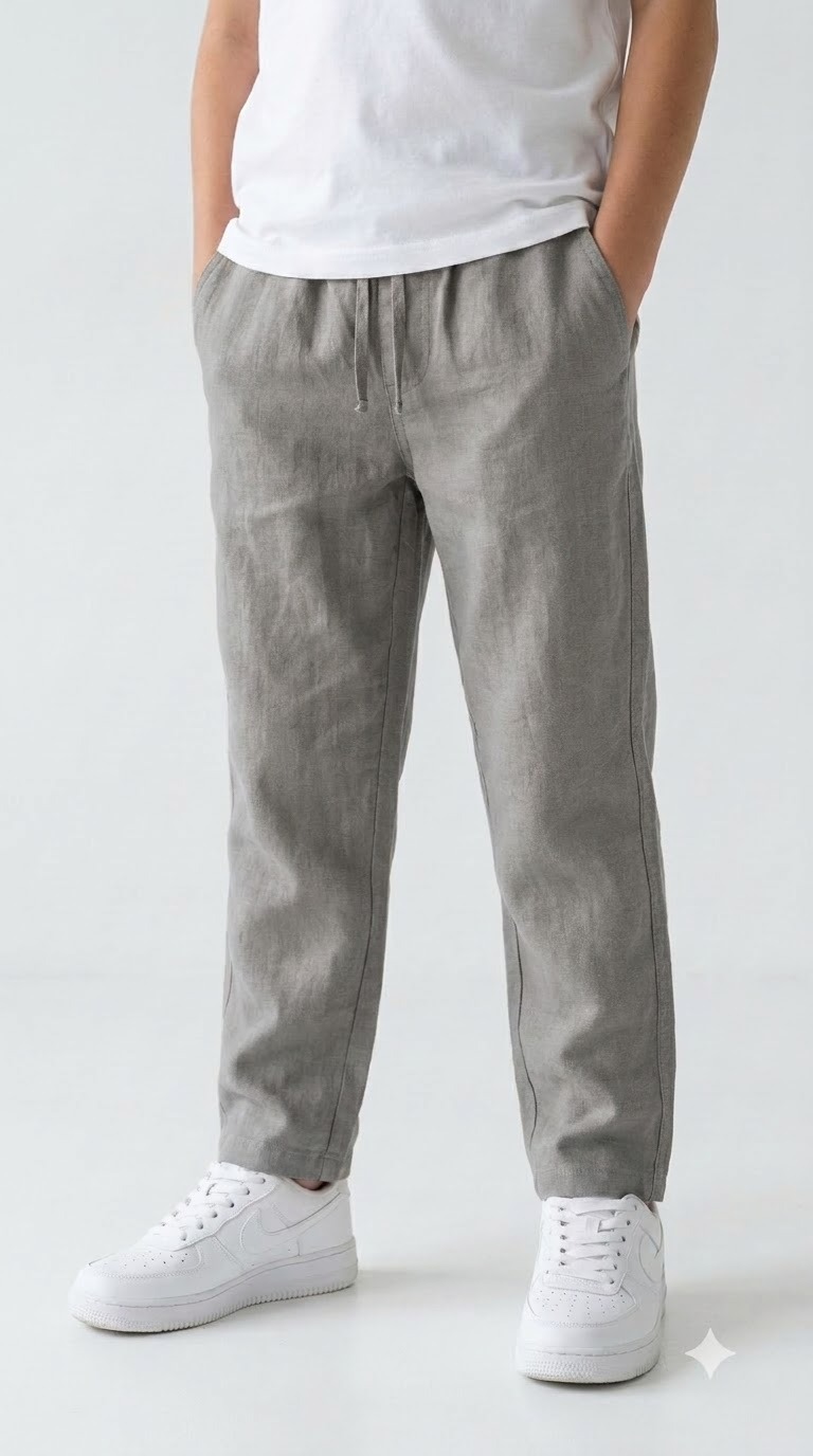 Linen Pant — Grey