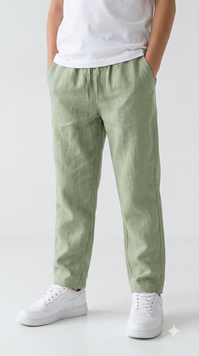 Linen Pant — Sage Green
