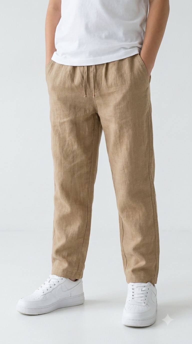 Linen Pant — Tan