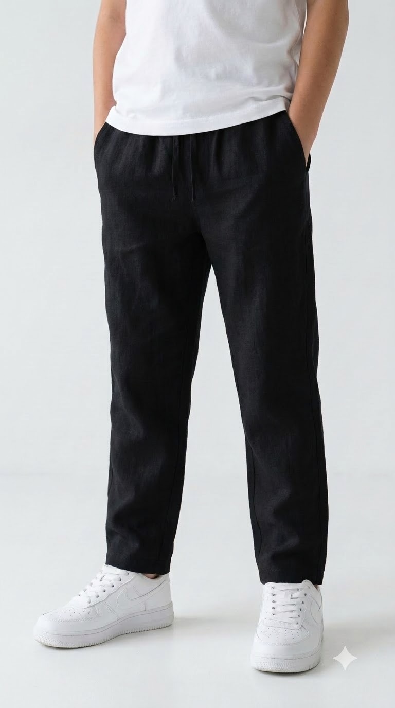 Linen Pant — Black