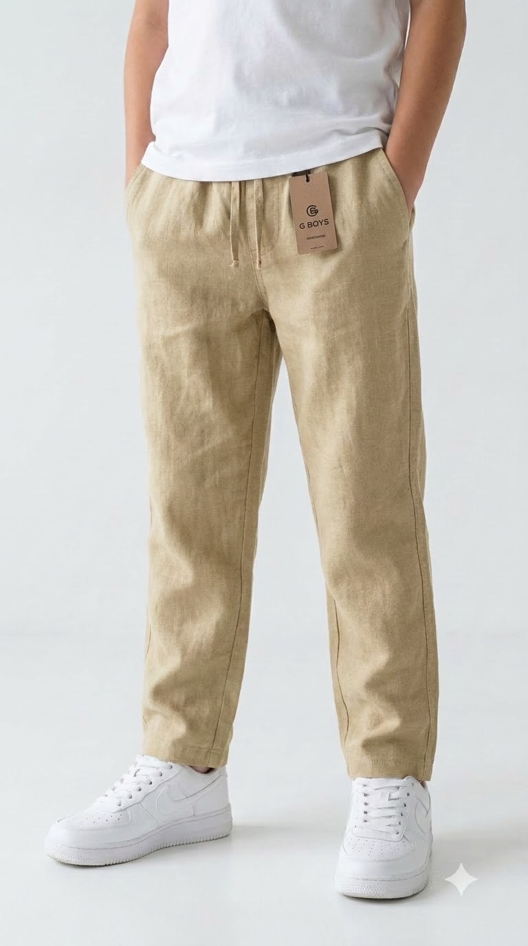 Linen Pant — Beige
